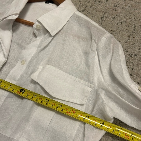 Theory S NWOT linen Button Down Blouse - Picture 11 of 14